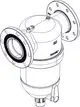 Flanschfilter von Syr mit zwei Flanschen zur Verbindung an Rohrleitungen. Das Produkt hat eine zylindrische Form und eine Anschlussgröße, die auf dem Bild nicht eindeutig zu erkennen ist.